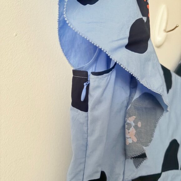 Kate Spade Grand Flora Poplin Midi Dress NWT Blue Heron Size 0 - Picture 9 of 11